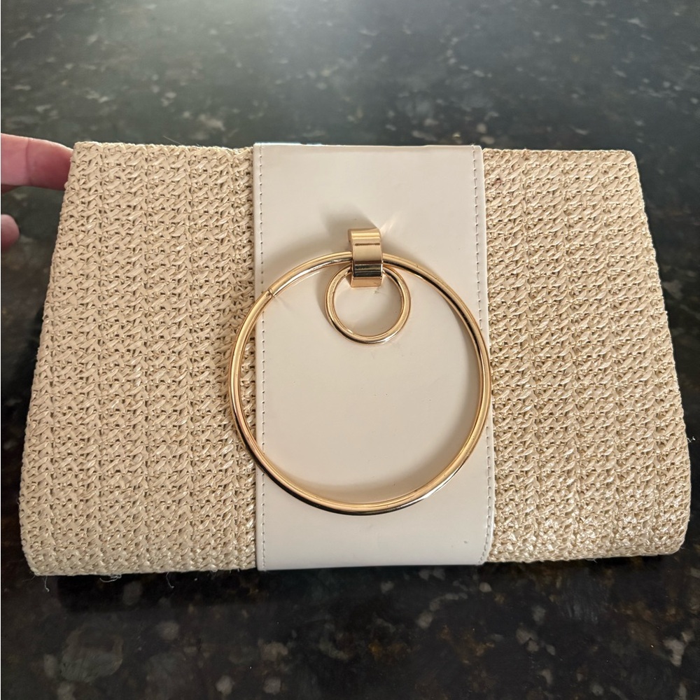 Elegant Cream and Gold Clutch